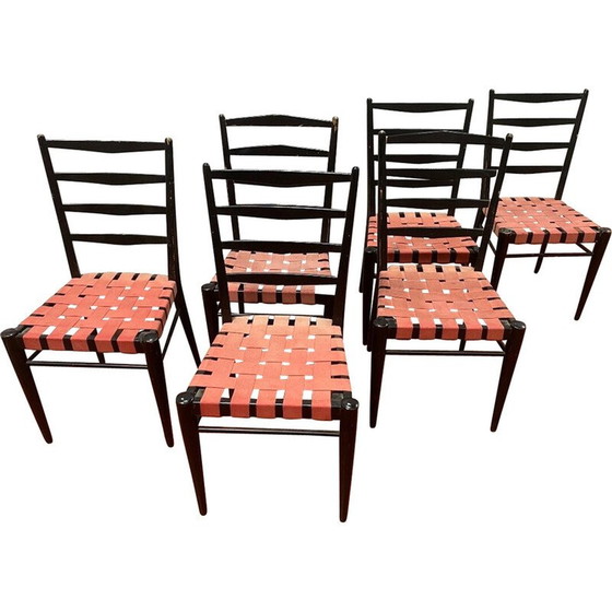 Image 1 of Ensemble de 6 chaises vintage par Cees Braakman pour Pastoe, Hollande 1960