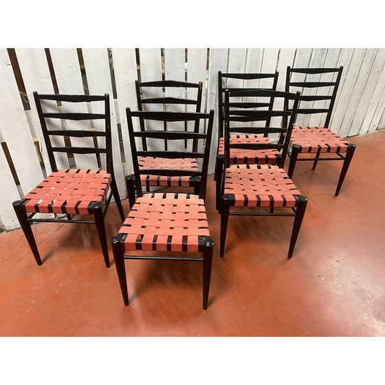 Image 1 of Ensemble de 6 chaises vintage par Cees Braakman pour Pastoe, Hollande 1960