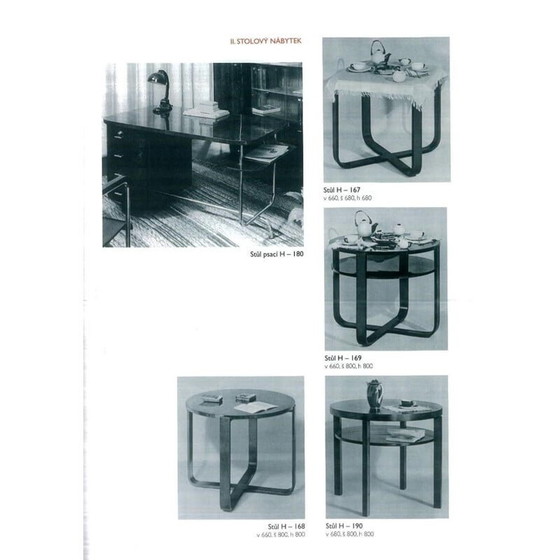 Image 1 of Table basse moderniste vintage en hêtre courbé "H-168" par Jindrich Halabala pour UP Závody, 1930