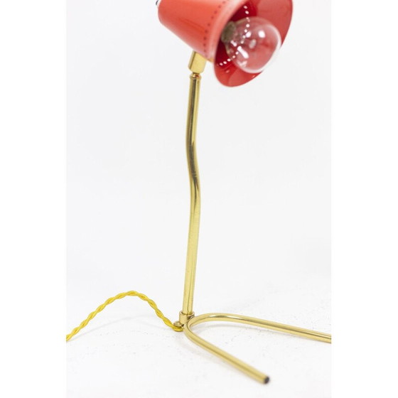 Image 1 of Lampe vintage en tôle perforée et laiton doré par Pierre Guariche, 1950