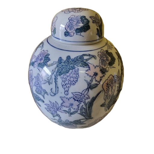 Pot à gingembre chinois vintage Couleurs pastel 1950s