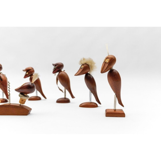 Image 1 of Ensemble de 8 tire-bouchons vintage en bois, 1960