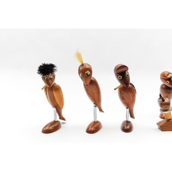 Image 1 of Ensemble de 8 tire-bouchons vintage en bois, 1960