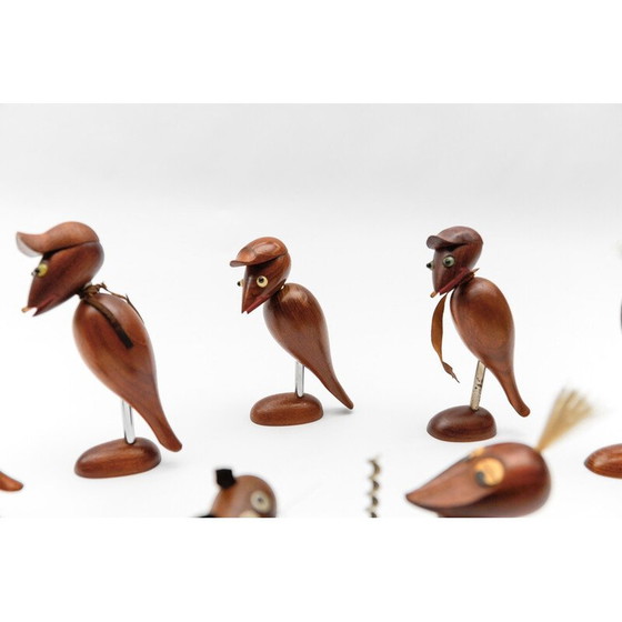 Image 1 of Ensemble de 8 tire-bouchons vintage en bois, 1960
