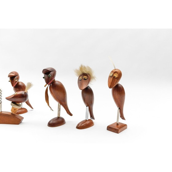 Image 1 of Ensemble de 8 tire-bouchons vintage en bois, 1960
