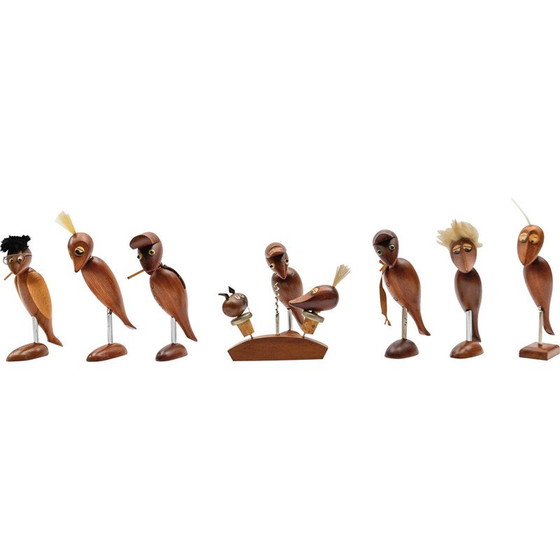 Image 1 of Ensemble de 8 tire-bouchons vintage en bois, 1960