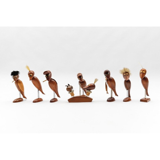 Image 1 of Ensemble de 8 tire-bouchons vintage en bois, 1960