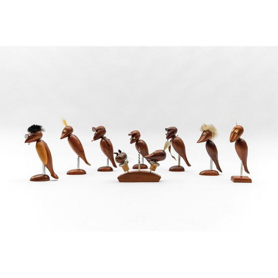 Image 1 of Ensemble de 8 tire-bouchons vintage en bois, 1960
