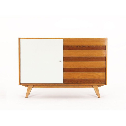 Buffet vintage avec porte blanche par Jiri Jiroutek pour Interier Praha, Czech 1960