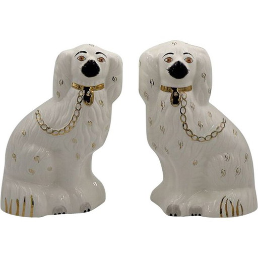 Paire de chiens de cheminée en céramique Staffordshire 1378-4 de Beswick, Angleterre 1960