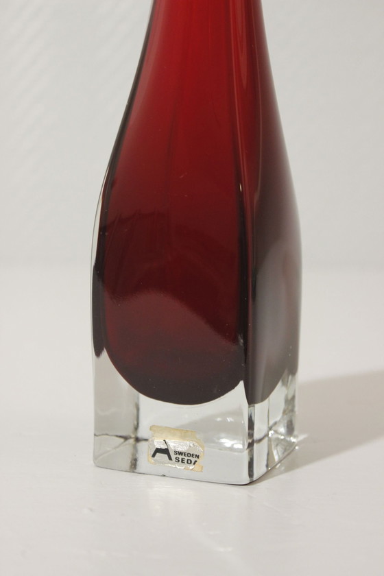 Image 1 of Vase Verre Vintage Aseda Sweden Design Scandinave 1970S