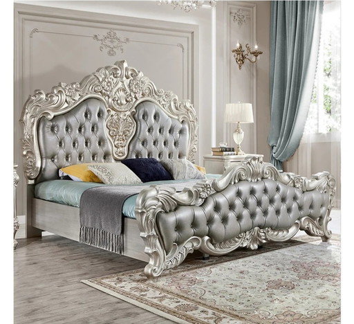 Royal Antique Curving French Bed In King Queen Full Size Throne Bed In Tufted Crystal Bed Custom Order