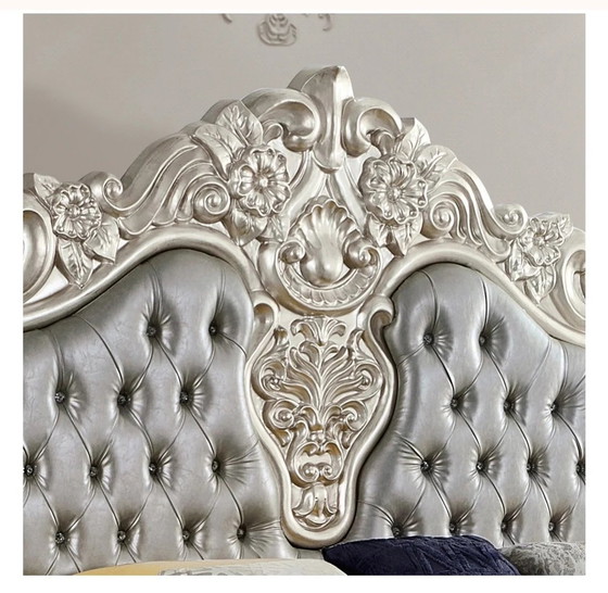 Image 1 of Royal Antique Curving French Bed In King Queen Full Size Throne Bed In Tufted Crystal Bed Custom Order
