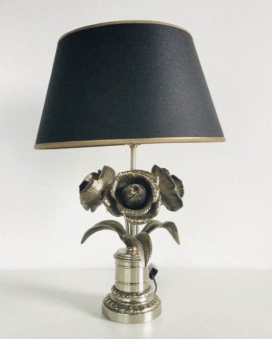 Image 1 of Maison Jansen Lampe à poser avec roses