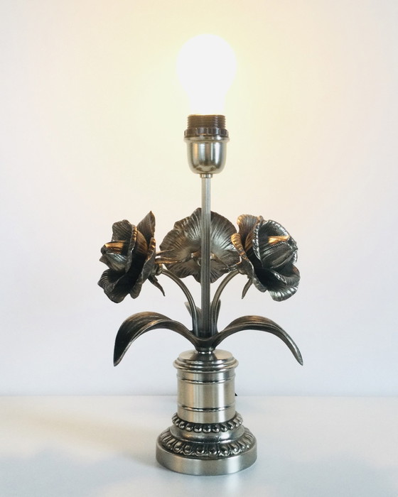 Image 1 of Maison Jansen Lampe à poser avec roses