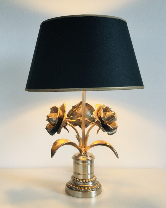 Image 1 of Maison Jansen Lampe à poser avec roses