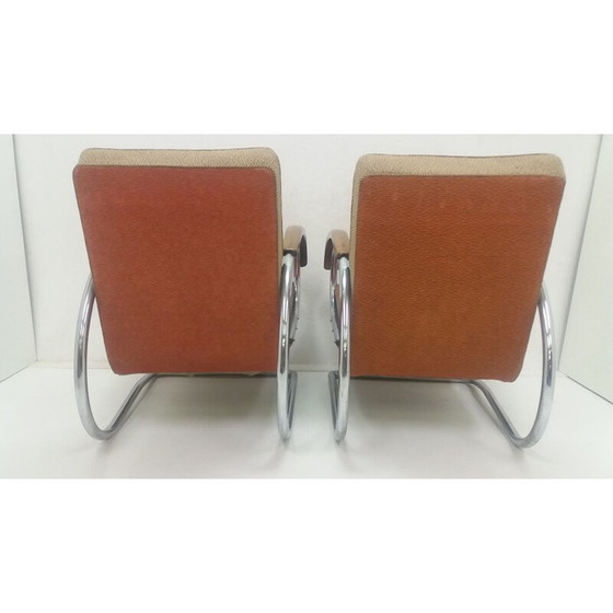 Image 1 of Paire de fauteuils vintage modèle H221 par Jindřich Halabala, Tchécoslovaquie 1920