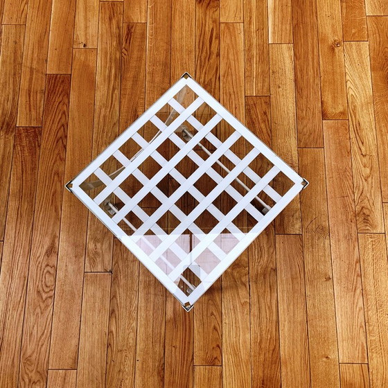 Image 1 of Table basse vintage en métal et verre