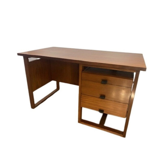 Image 1 of Bureau vintage en bois avec 3 tiroirs