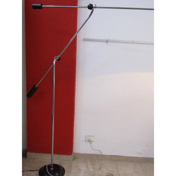 Image 1 of Lampadaire vintage en acier chromé et plexiglas, 1970