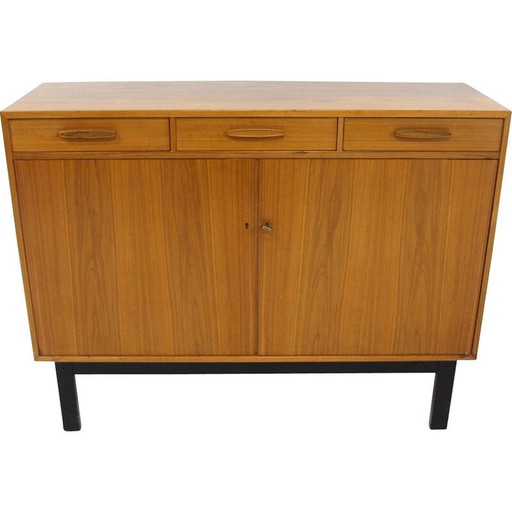 Commode scandinave vintage en noyer, Suède 1960