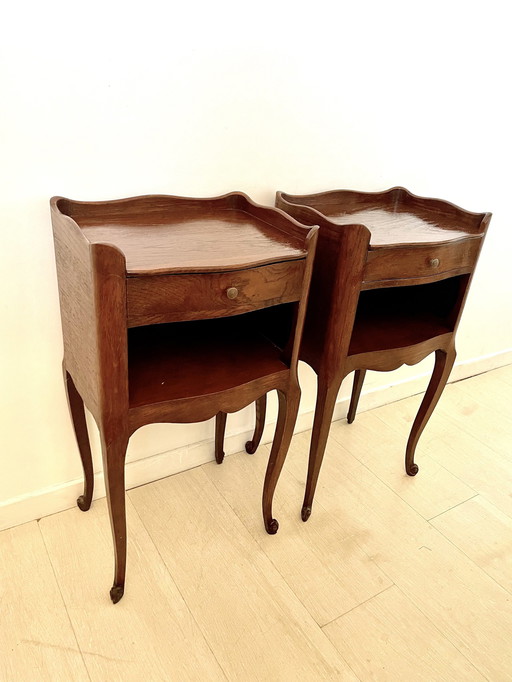 Tables de chevet vintage en merisier français