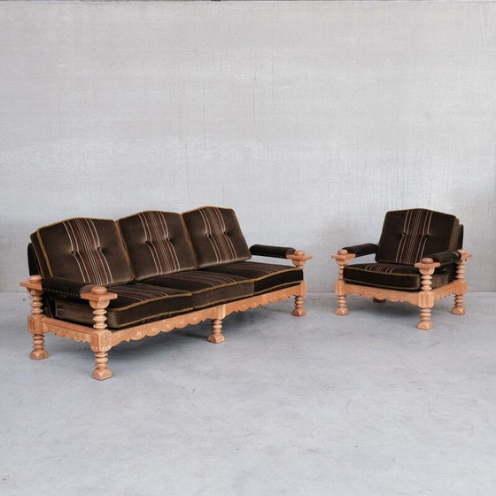 Image 1 of Ensemble de salon vintage en chêne, Danemark 1970