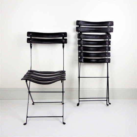 Image 1 of Paire de 2 chaises pliantes liner vintage, France 1960