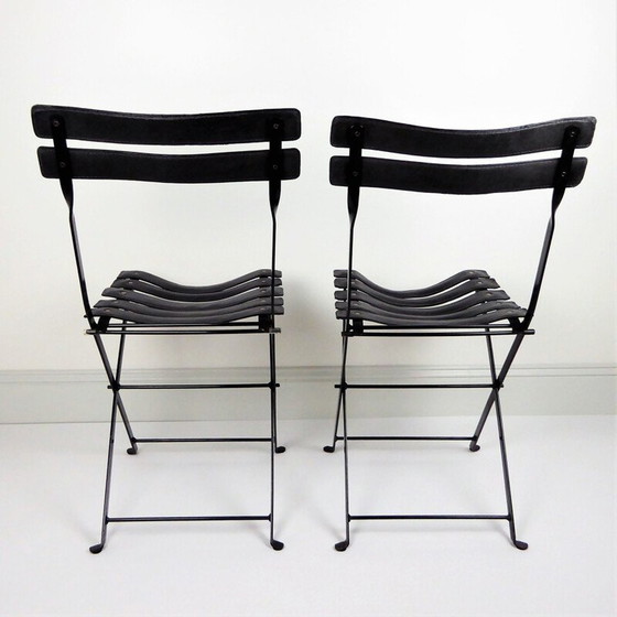 Image 1 of Paire de 2 chaises pliantes liner vintage, France 1960
