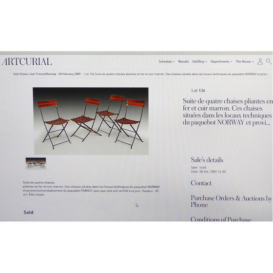 Image 1 of Paire de 2 chaises pliantes liner vintage, France 1960