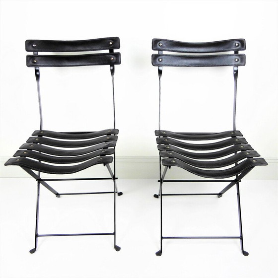Image 1 of Paire de 2 chaises pliantes liner vintage, France 1960