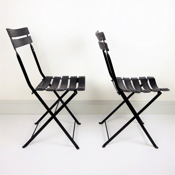 Image 1 of Paire de 2 chaises pliantes liner vintage, France 1960