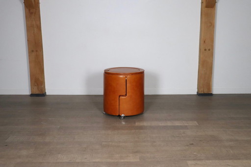 Meuble-lavabo Dilly Dally en cognac par Luigi Massoni pour Poltrona Frau, Italie 1968