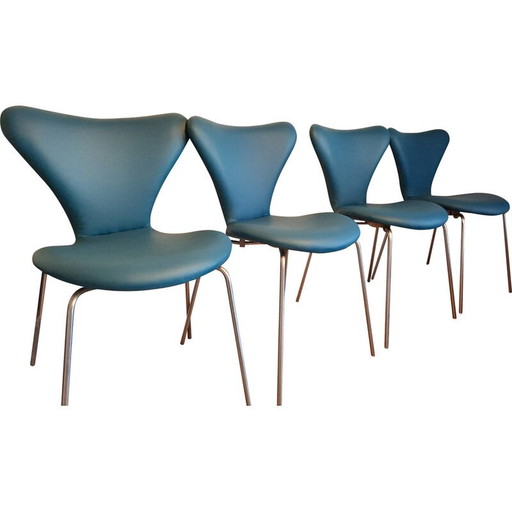 Ensemble de 4 chaises vintage par Arne Jacobsen pour Fritz Ansen