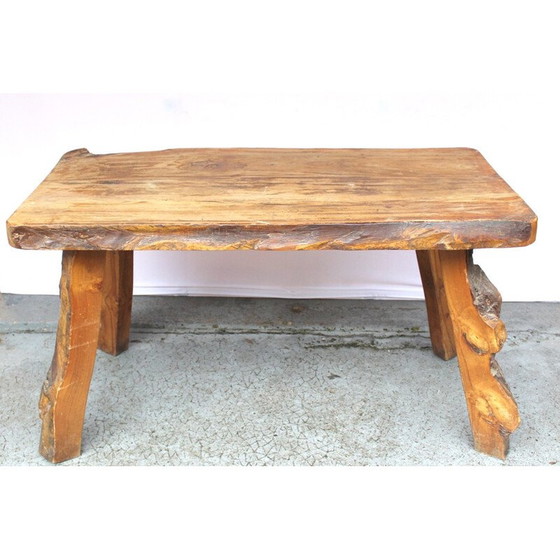 Image 1 of Table de salon vintage en orme massif, 1960