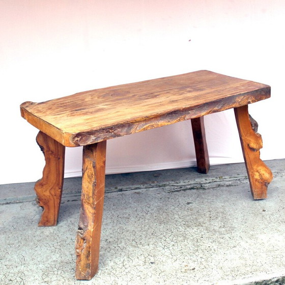 Image 1 of Table de salon vintage en orme massif, 1960