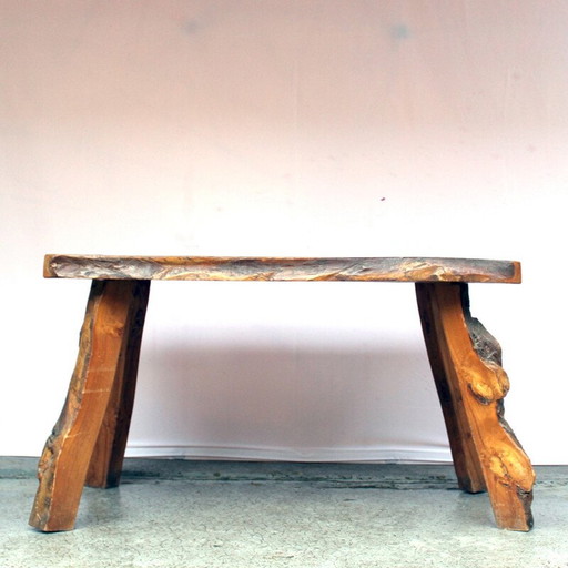 Table de salon vintage en orme massif, 1960