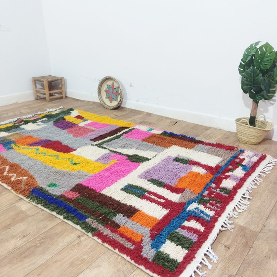 Image 1 of Tapis berbère multicolore en laine fait à la main