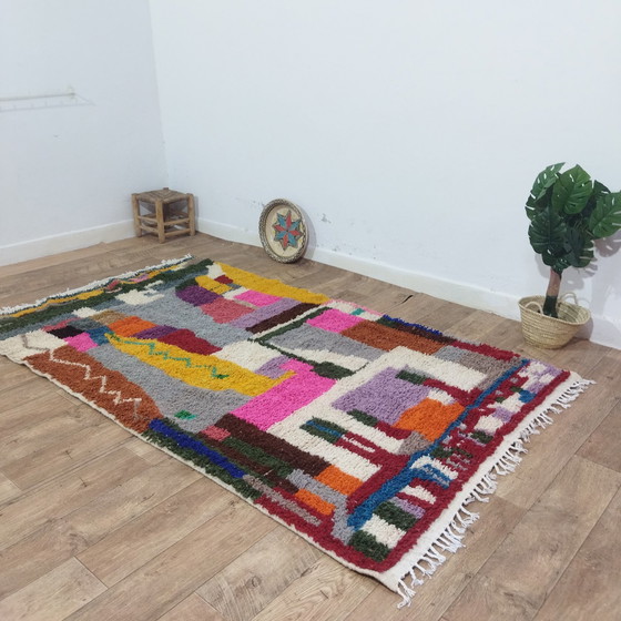 Image 1 of Tapis berbère multicolore en laine fait à la main