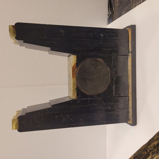 Horloge de table vintage Ato Art Deco en marbre et onyx, France 1930