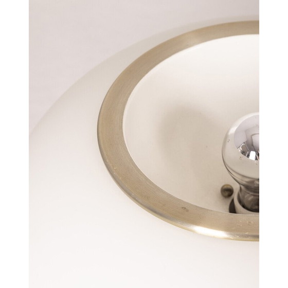 Image 1 of Lampe vintage en métal chromé et verre blanc par Pia Guidetti Crippa pour Lumi Milano, Italie 1960