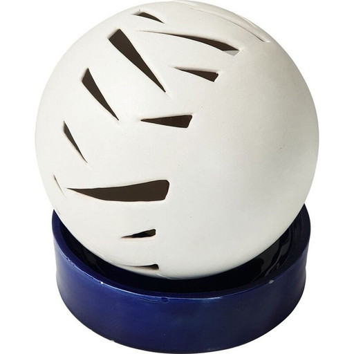 Lampe de table vintage en céramique bleue, 1970