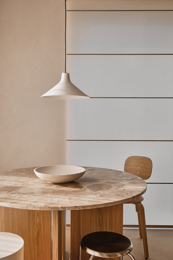 Image 1 of Audo Androgyne Dining Table Round 120Cm Oak With Kunnis Breccia Stone Table Top