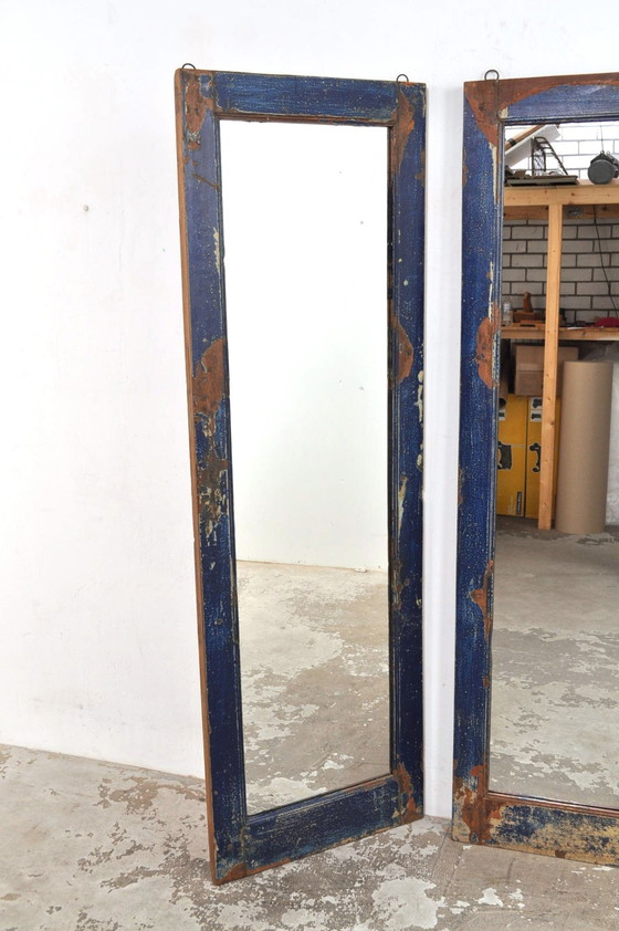 Image 1 of Miroir de passage vintage en bois dur patiné