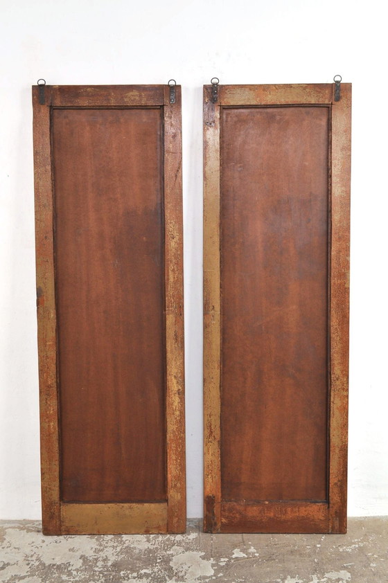 Image 1 of Miroir de passage vintage en bois dur patiné