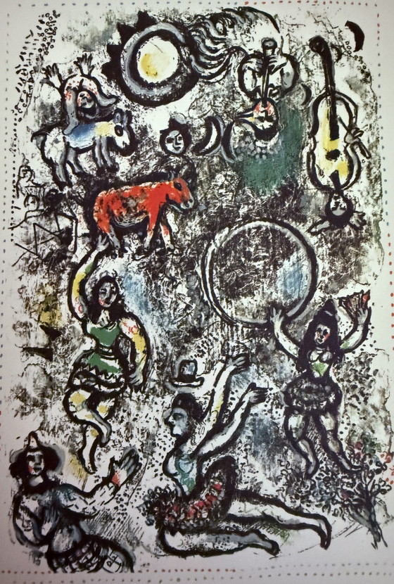 Image 1 of Marc Chagall : "Cimiez". Lithographie en édition limitée. Incluant Double Passe-Partout.