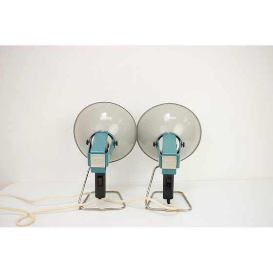 Image 1 of Paire de lampes de table vintage en métal et plastique pour Fax, Tchécoslovaquie 1960