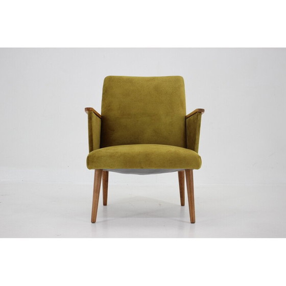 Image 1 of Fauteuil vintage en bois de hêtre avec rembourrage, Tchécoslovaquie années 1960