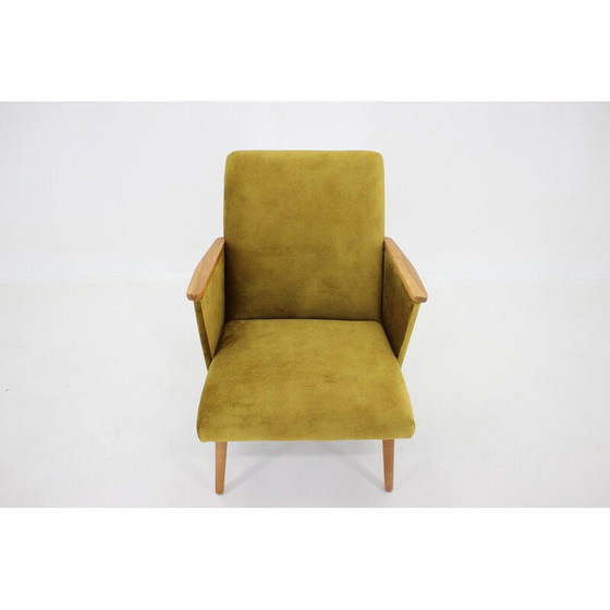 Image 1 of Fauteuil vintage en bois de hêtre avec rembourrage, Tchécoslovaquie années 1960