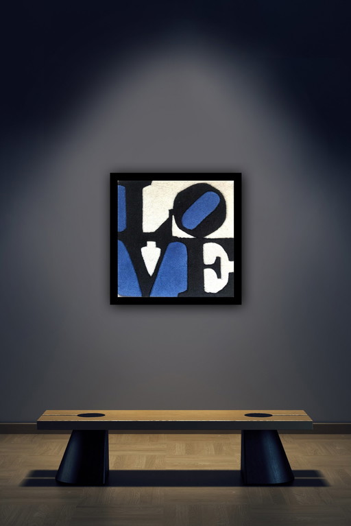 Robert Indiana : "Love (Stonian)". Tapis.